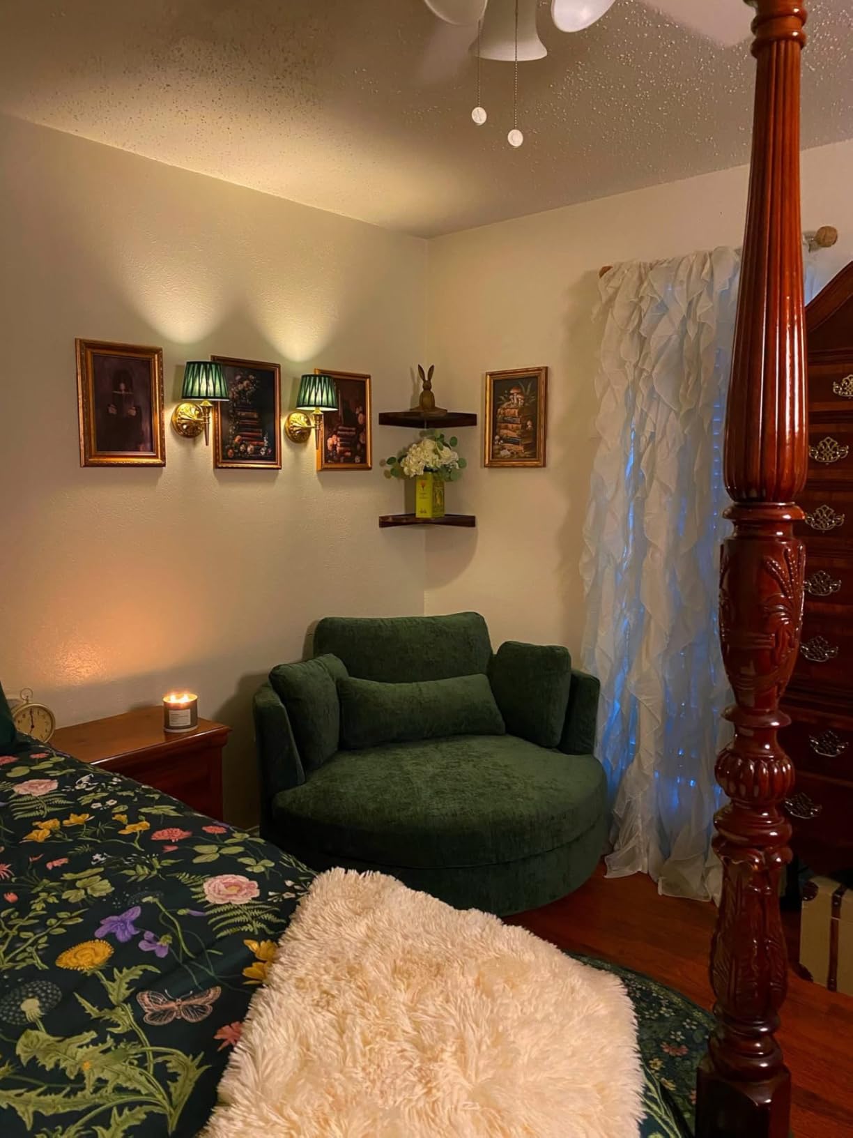 50'' W Oversized Swivel Barrel Chair, Round Accent Chair with 4 Pillows, Chenille customer photo 2