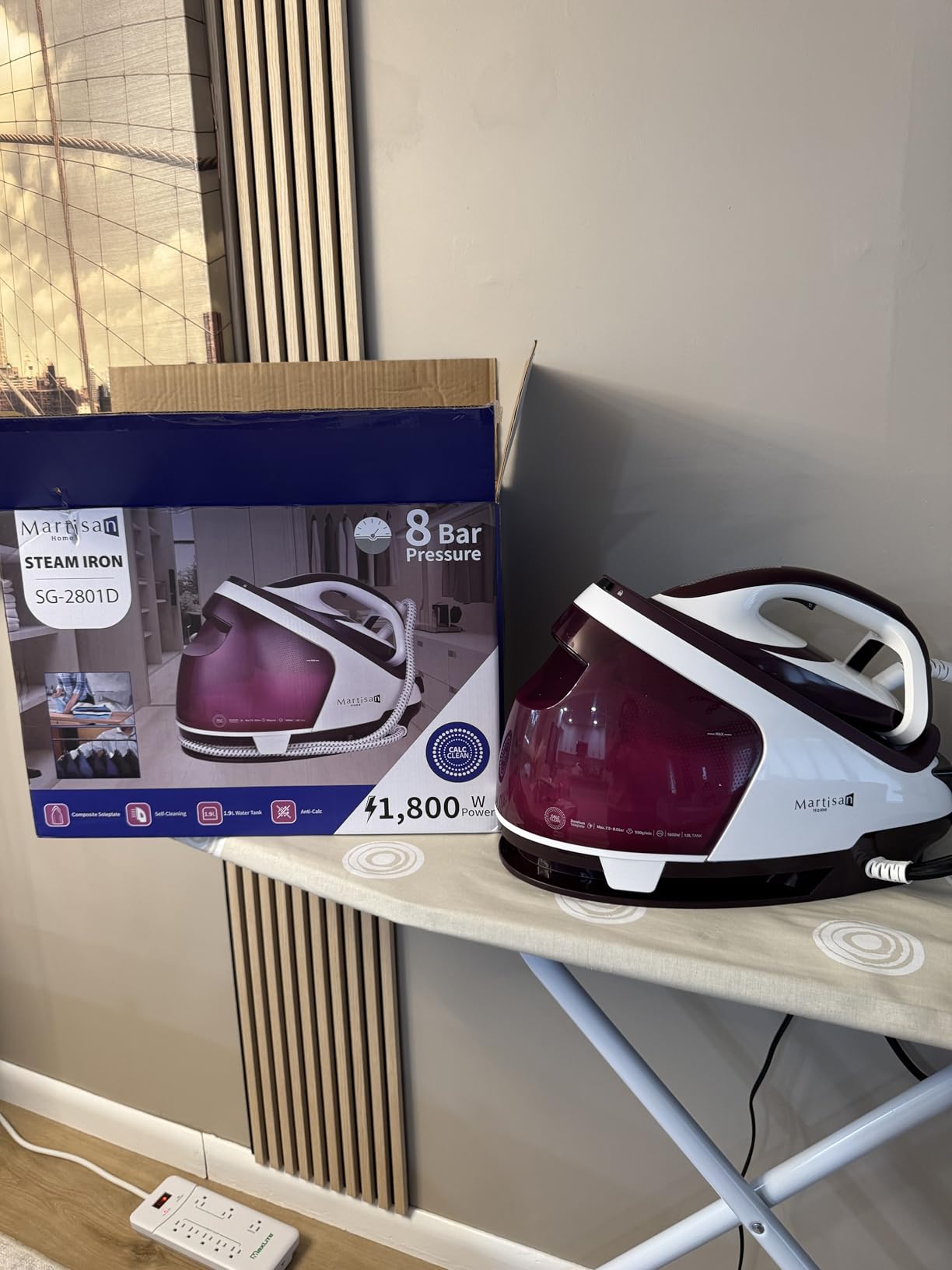 Martisan Steam Generator Iron for Clothes, LED Steam Station, 1800W Power, 8 Bar Max Pressure, 1.9L Water Tank, 550g/min Steam Burst, Auto Off, Ceramic Soleplate, Fast Wrinkle Removal customer photo 2