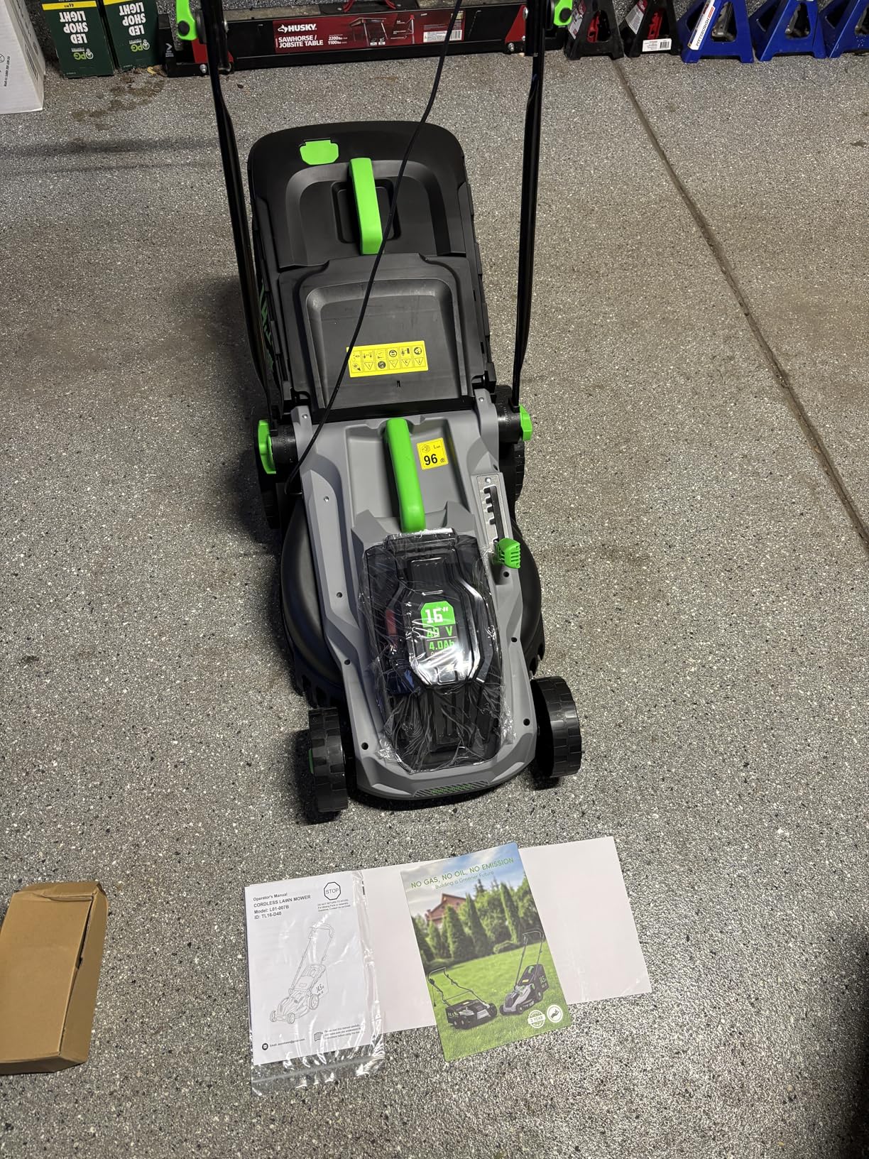 TIECTOWN 40V 16-Inch Brushless Cordless Lawn Mower with 4.0Ah Battery & Charger, 2-in-1 Electric Push Mower, 5-Position Height Adjustment, Lightweight, Compact Storage, for Small Yards customer photo 1
