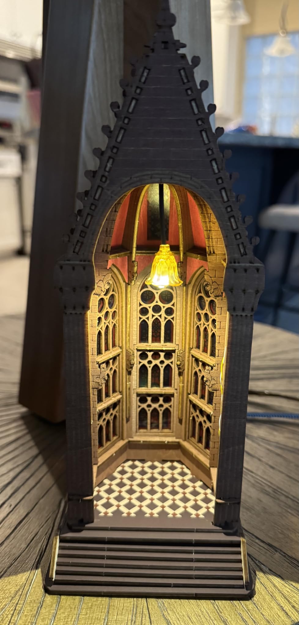 Rolife 3D Wooden Puzzle - Gothic Twin-Tower Cathedral Architecture Model with LED Lights, DIY Craft Building Kit for Adults, Unique Home Decor & Birthday for Hobbyists customer photo 2