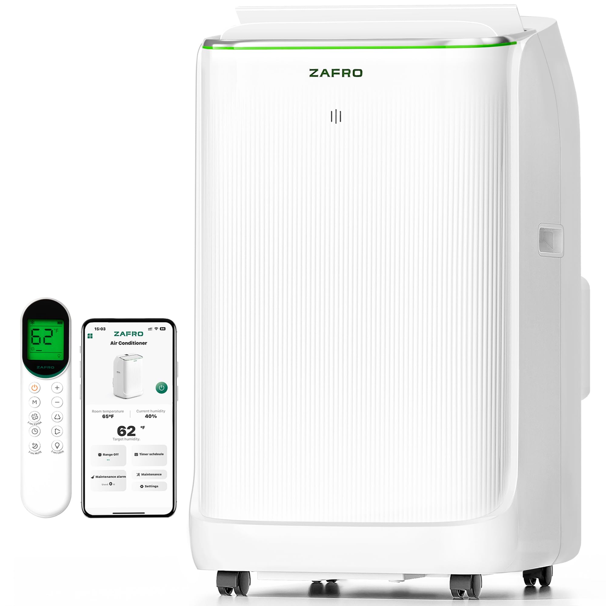 ZAFRO Smart Inverter Portable Air Conditioners, 16000 BTU (12000 BTU SACC) Dual Hose Portable AC Unit with Energy Saving/Ultra Quiet(42dB)/Drainage-free Cooling/APP/Remote for Multi-Scenario Use customer photo 1
