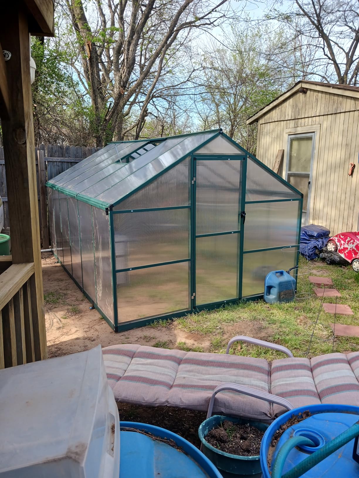 IDEALHOUSE 8x10 FT Greenhouse, Large Walk in Greenhouses for Outdoors and Garden Planting, Polycarbonate Greenhouse with Enhanced Aluminum Frame, Green Houses with Quick Setup Structure and Roof Vent customer photo 1