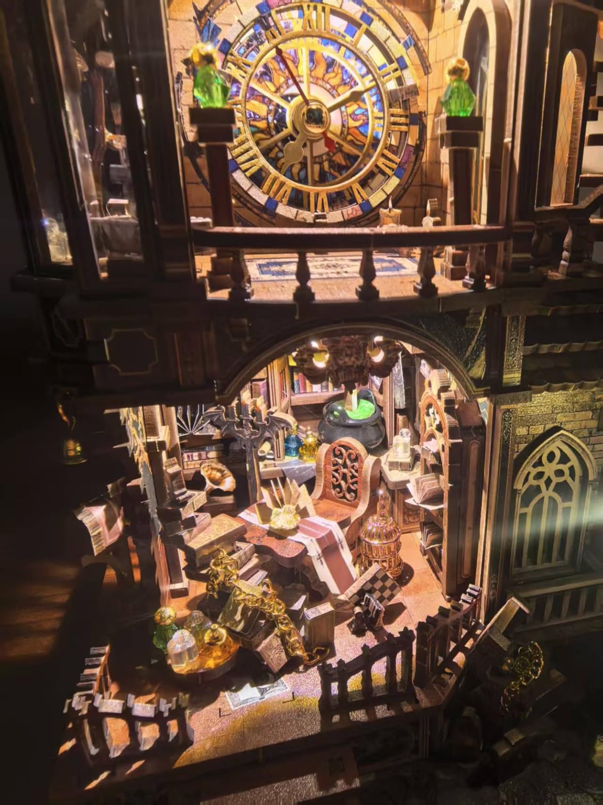 Book Nook Kit Magic Clock Tower 3D Wooden Puzzle for Adults, DIY Miniature House Kit with LED Lights, Creative Home Decor Gift for Display customer photo 2