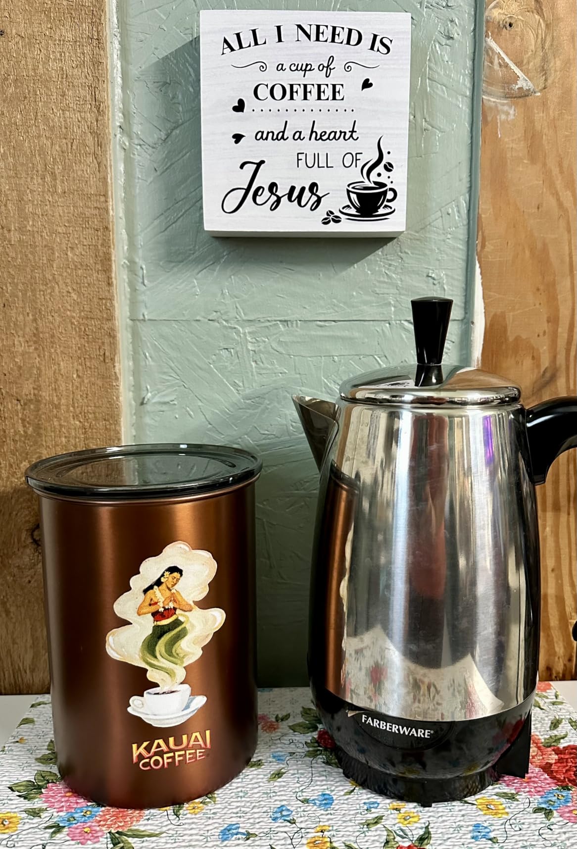 Farberware Electric Coffee Percolator, Stainless Steel Basket, Automatic Keep Warm, No-Drip Spout, 8 Cup customer photo 1