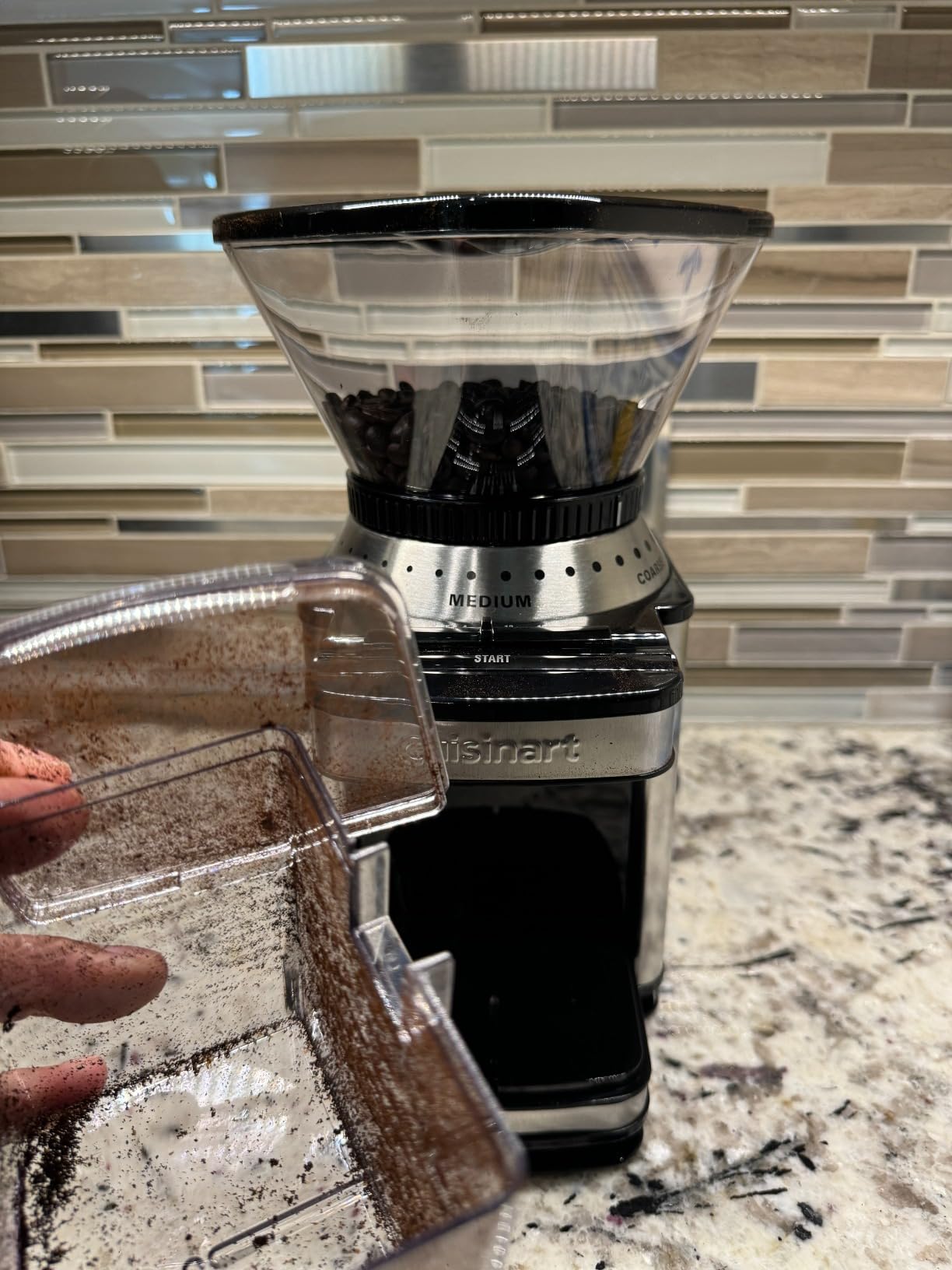 Cuisinart Coffee Grinder, Electric One-Touch Automatic Burr Coffee Grinder with 18-Position Grind Selector, Cup Size Selector for 4-18 Cups, DBM-8P1, Black Stainless customer photo 2