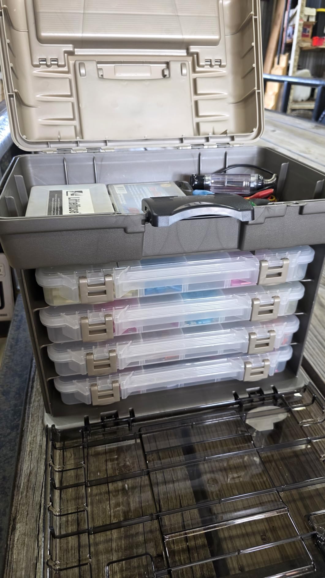 Plano Guide Series StowAway 4-By Rack System Tackle Box, Holds 4 3700 Utility Tackle Boxes, Quick-Access Top Storage with DuraView Lid customer photo 2