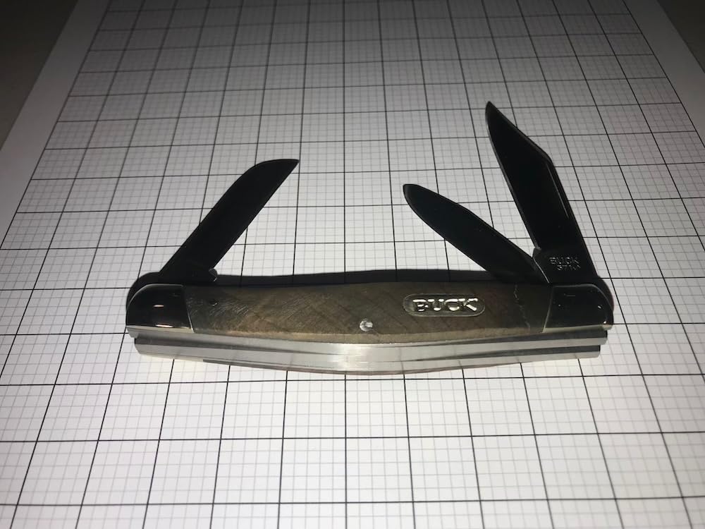 Buck Knives 371 Stockman 3-Blade Folding Pocket Knife, Woodgrain Inlay Handle with Nickel Silver Bolsters, 420J2 Steel Clip, Spey, and Sheepsfoot Blades, EDC Multi-Blade Pocket Knife, 3.1 oz customer photo 1