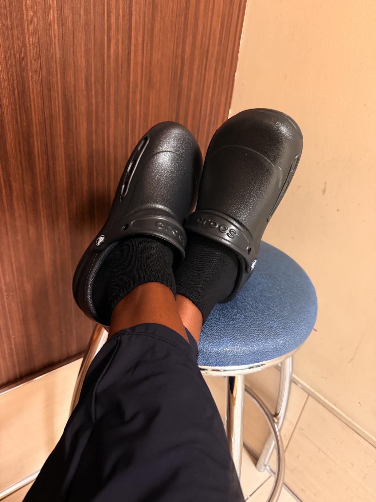 Crocs Unisex-Adult Bistro Work Clogs, Enclosed Toe, Slip Resistant Shoes | All Day Comfort at Work, Non-Slip, for Healthcare, Hospitality, and Food Service Workers, Easy to Wipe Clean, ASTM Certified customer photo 1