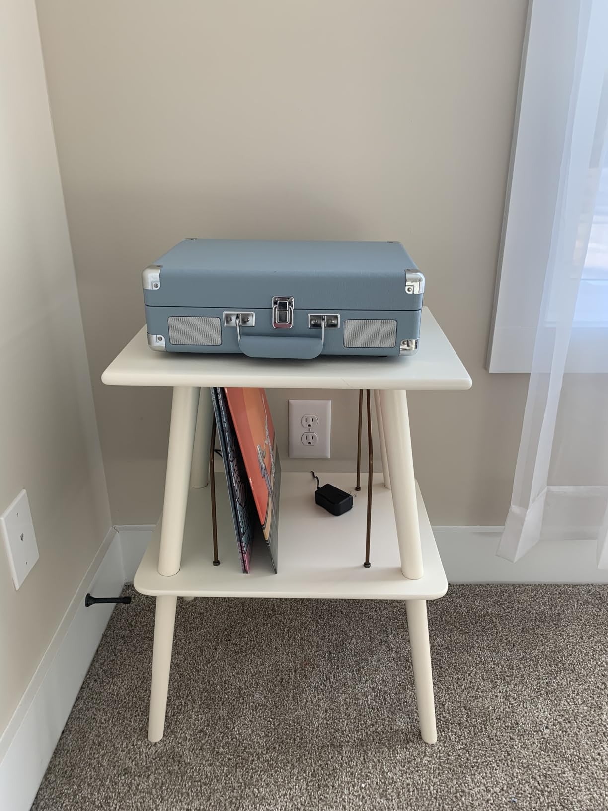 Crosley Furniture Manchester Record Player Stand, Media Console with Vinyl Storage, Modern Home Organizer, Paprika customer photo 1