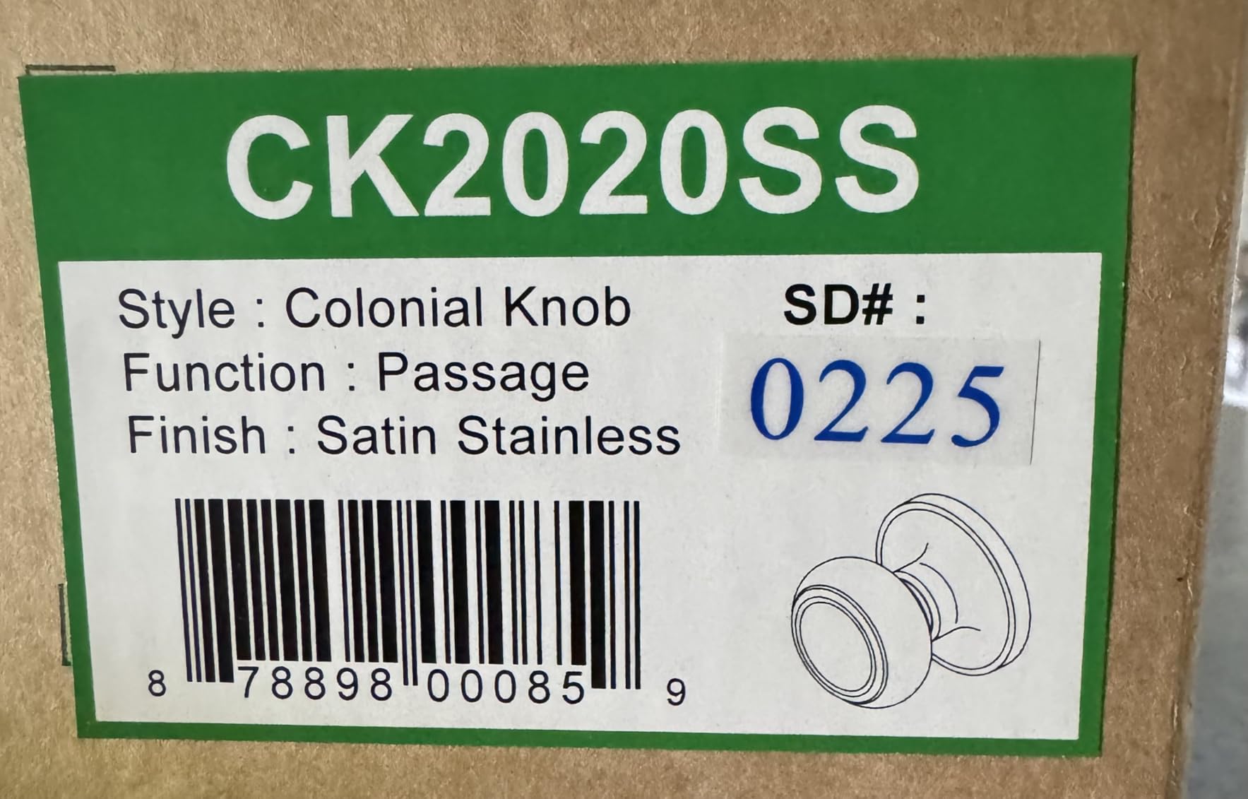 Copper Creek Colonial Passage Interior Door Knob - ANSI Grade-3 Certified, Modern Heavy Duty Handle, Easy Install, Reversible for Bedroom, Bathroom, Closets - Satin Stainless (1 Pack) customer photo 1
