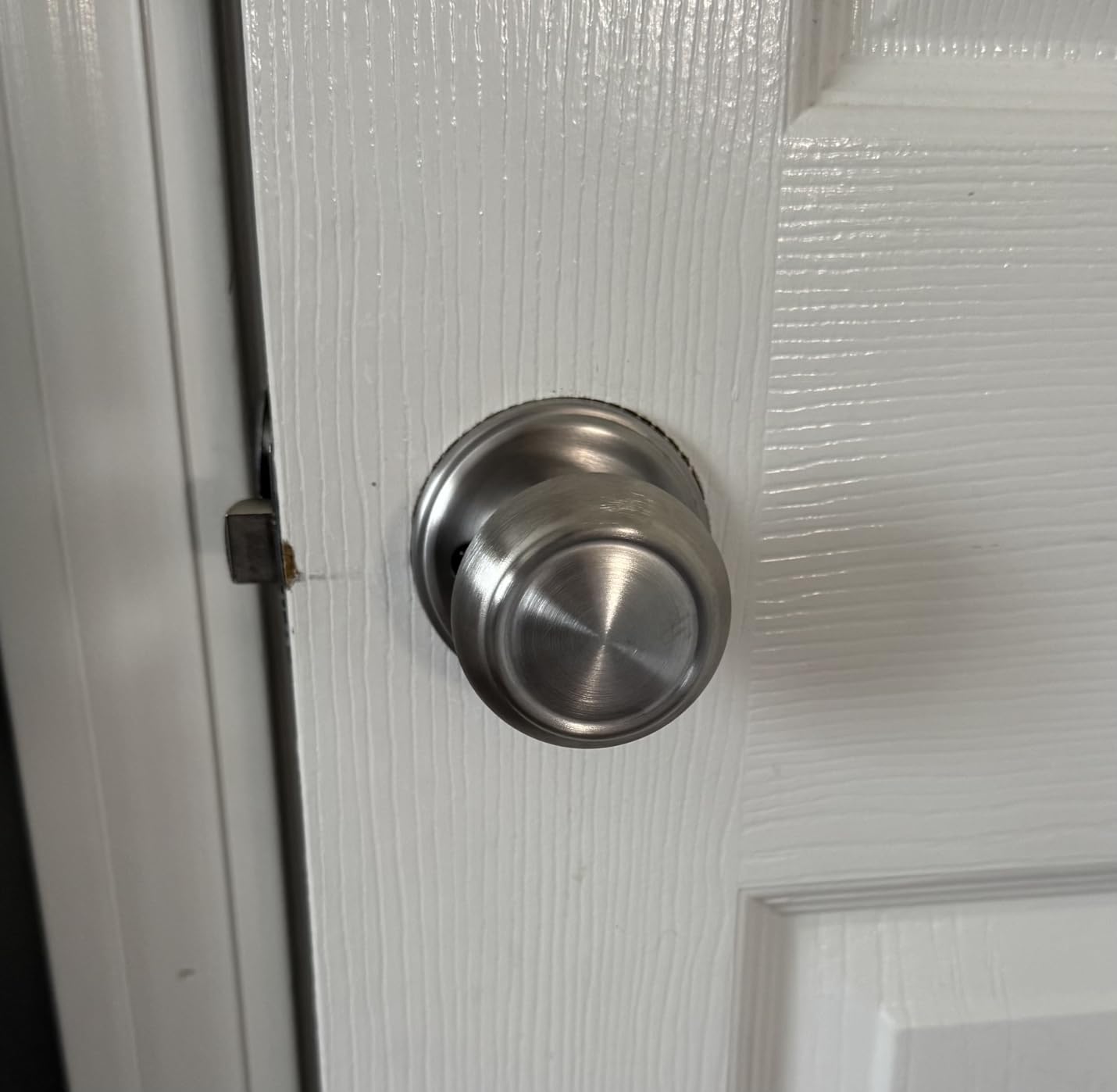 Copper Creek Colonial Passage Interior Door Knob - ANSI Grade-3 Certified, Modern Heavy Duty Handle, Easy Install, Reversible for Bedroom, Bathroom, Closets - Satin Stainless (1 Pack) customer photo 2