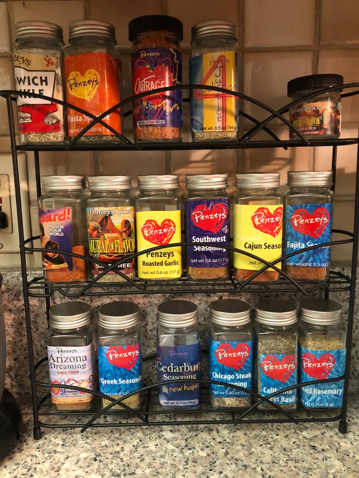 Spectrum 3 Tier Spice Rack Organizer Black Countertop Wire Shelf Spice Rack for Modern Kitchen Pantry Cabinet, Organize Spices with Three Tier Spice Shelf for Kitchen Storage with Wall Mount Option customer photo 2