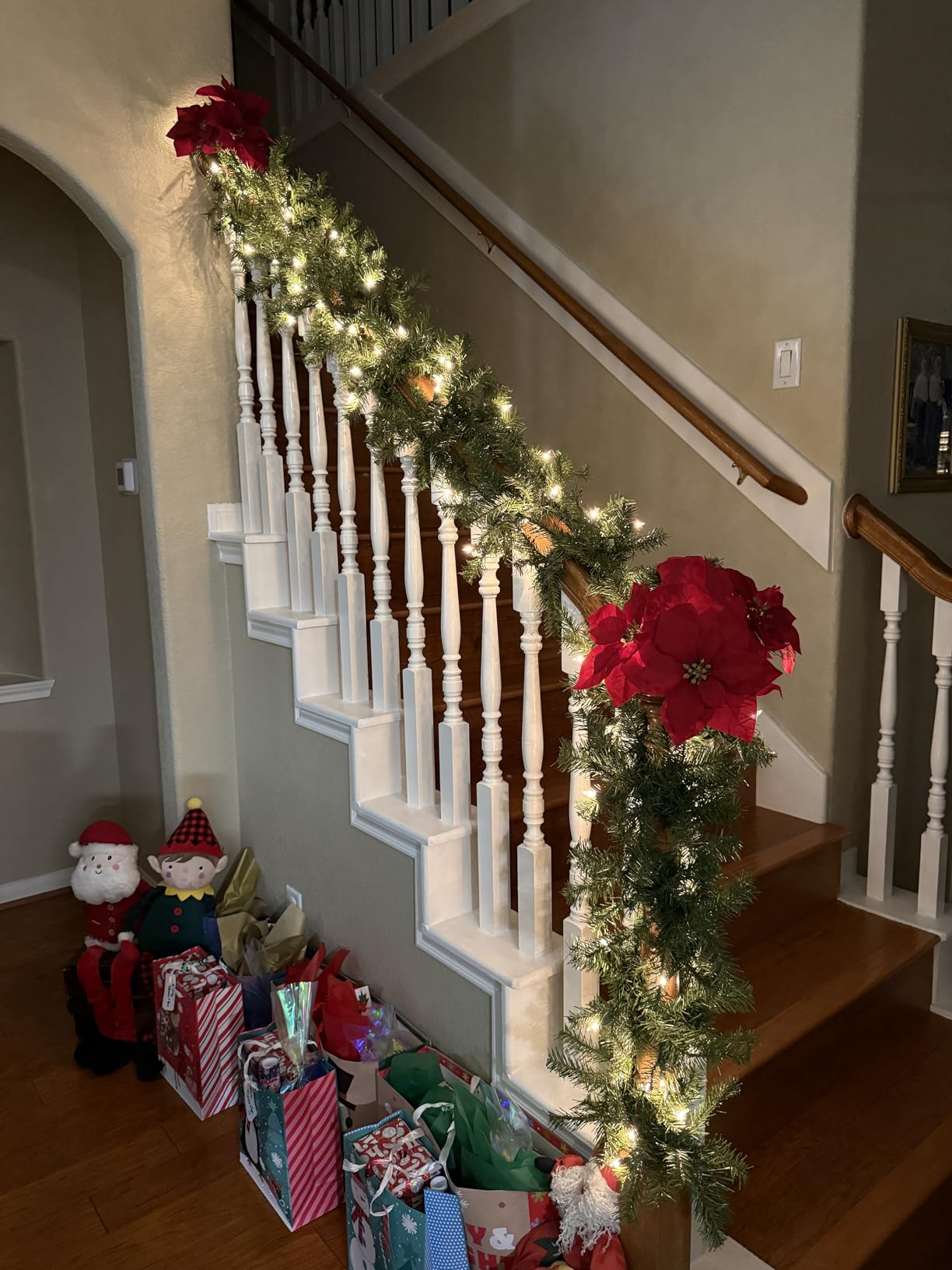 National Tree Company Pre-Lit Artificial Christmas Garland, Green, Norwood Fir, White Lights, Plug In, Christmas Collection, 9 Feet | 50 Clear Lights, 240 Tips, Green customer photo 1