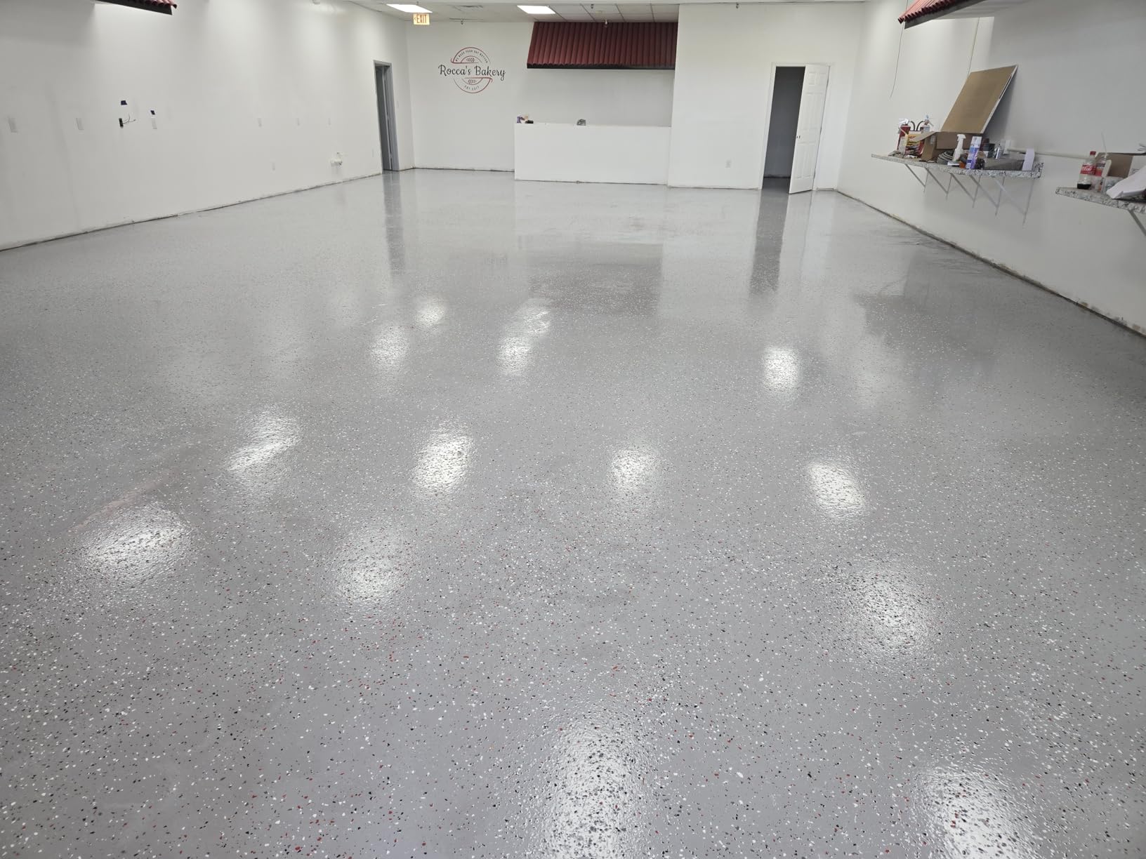 Epoxy Floor Kit - Good Full Kit - Clear Coating with High Gloss Finish - Covers 500 sq. ft. at 9.7 mils Thickness - Ideal for Garage, Basement, Concrete Floors, and More customer photo 1