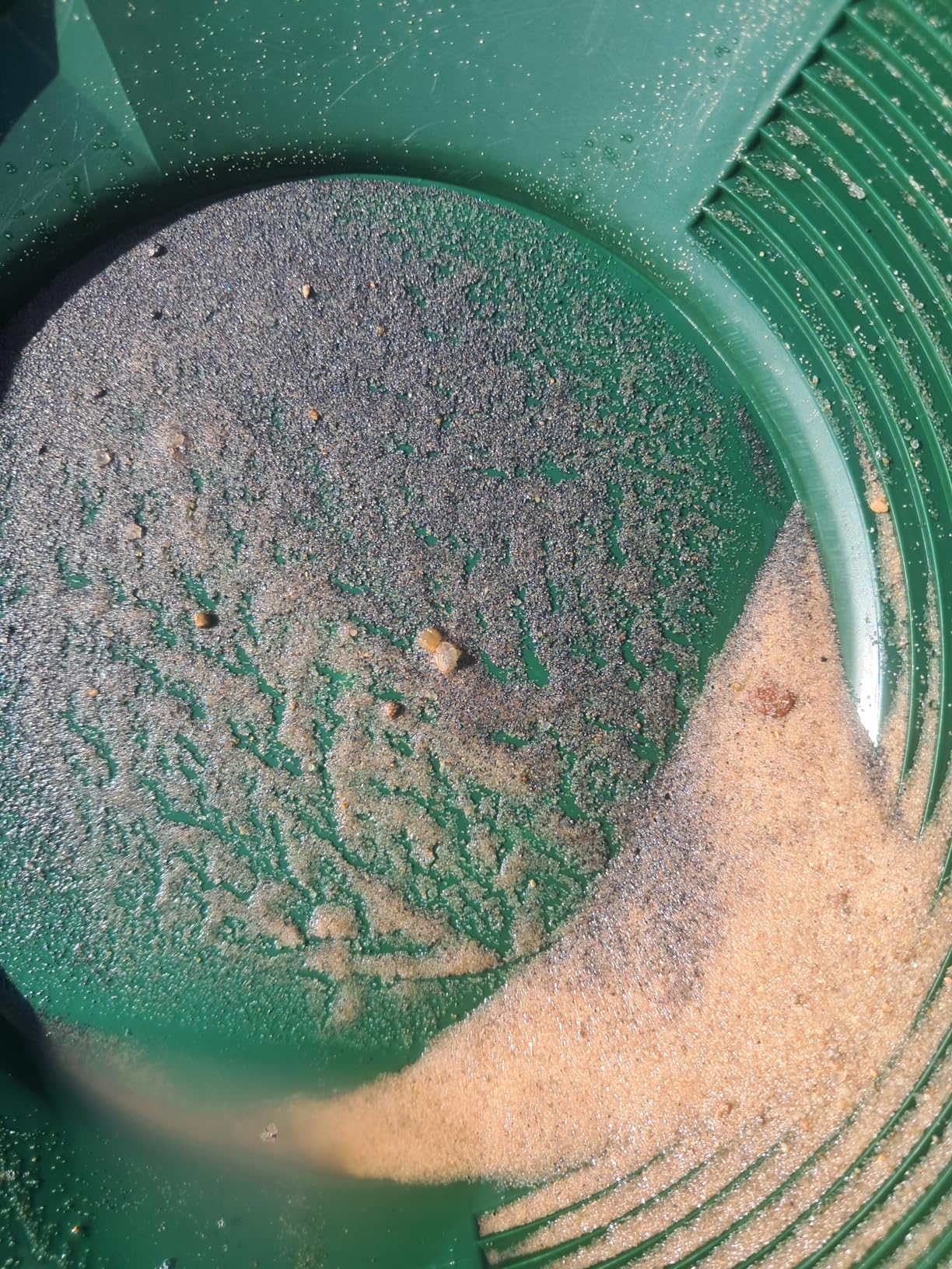SE 14 Inch Gold Panning Pan - Dual Riffles for Easier Mining and Prospecting, Green customer photo 1