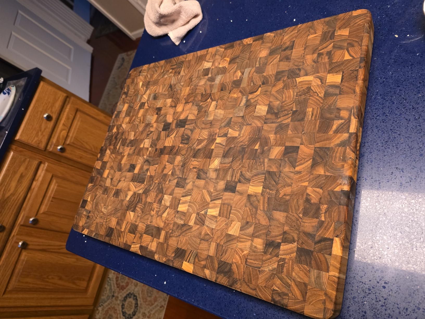 Teakhaus Butcher Block Cutting Board - Large Wooden Cutting Board - Holiday Gift Ideas for Men and Women - Gift-Ready End Grain Wood, Knife Friendly - FSC Certified customer photo 1