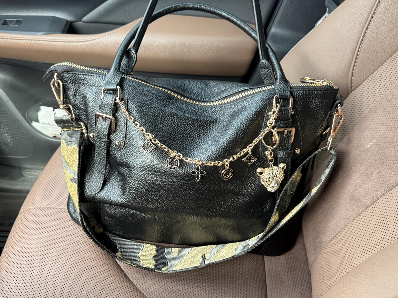 Kattee Leather Handbags Tote Shoulder Bag for Woman Satchel Designer Purse Top Handles Crossbody Bag Large Capacity customer photo 2