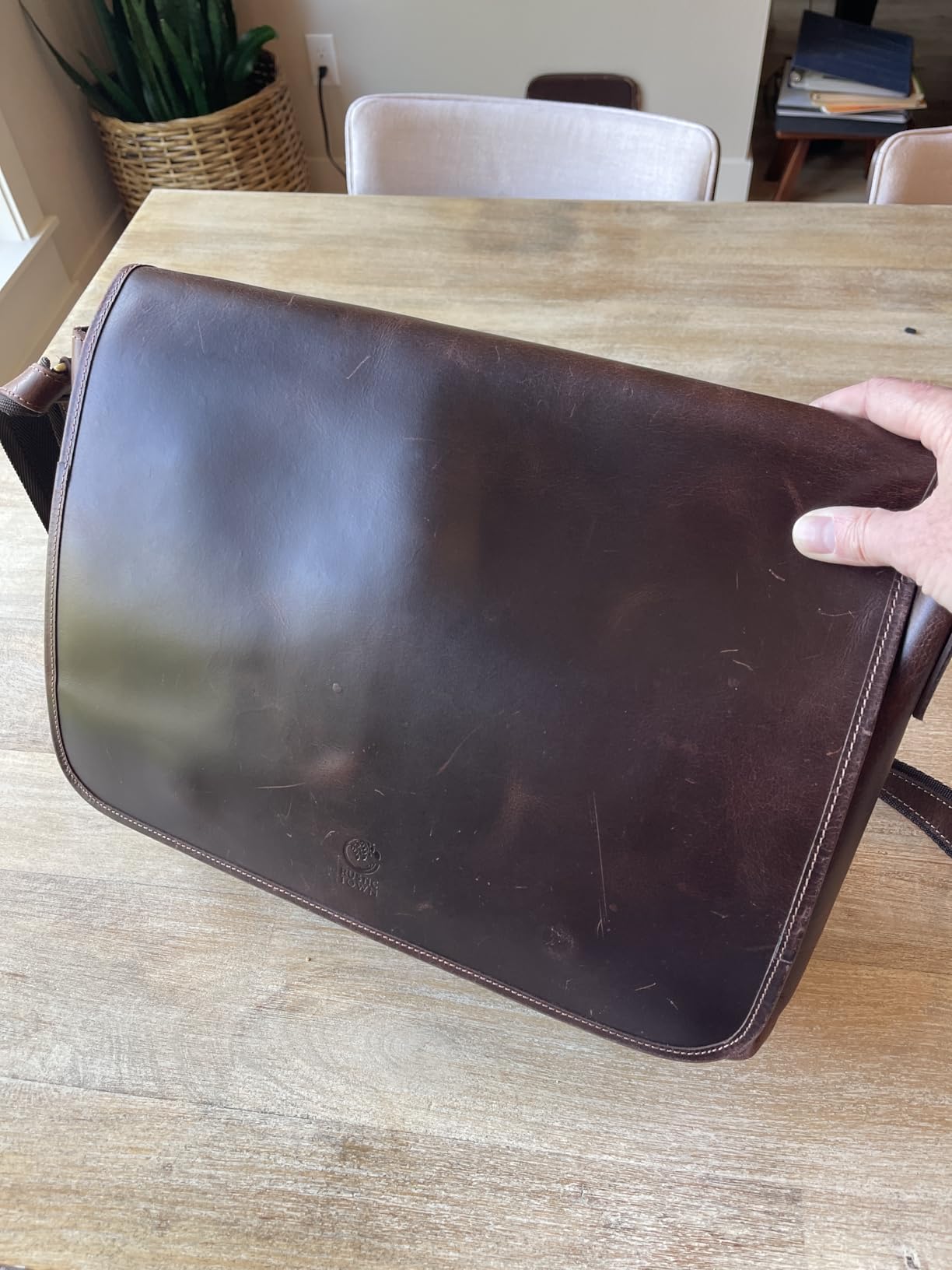Leather Messenger Bag for Men - 16 Inch Full Grain Vintage Laptop Satchel | Crossbody Office Bag Fits 16