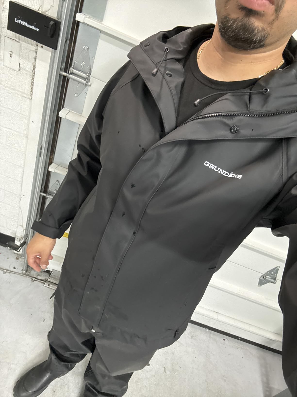 Grundéns Men's Neptune Fishing Jacket | Commercial-grade waterproof fishing jacket with full zip and attached hood, built for all-day comfort & unrestricted movement customer photo 2