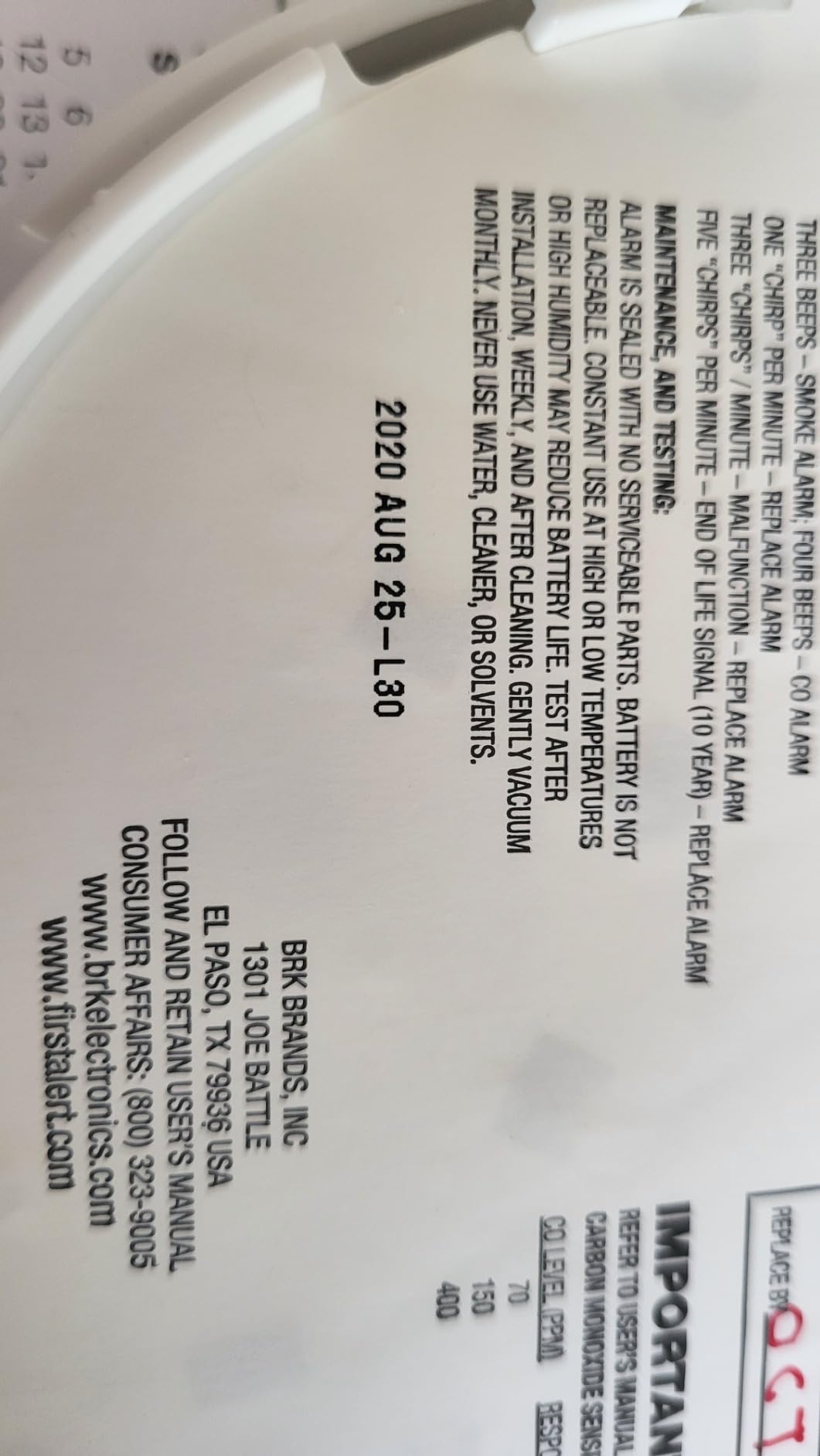 First Alert PRC710 PC1210 10-Year Combination Carbon Monoxide and Photoelectric Smoke Detector, Frustration Free customer photo 1