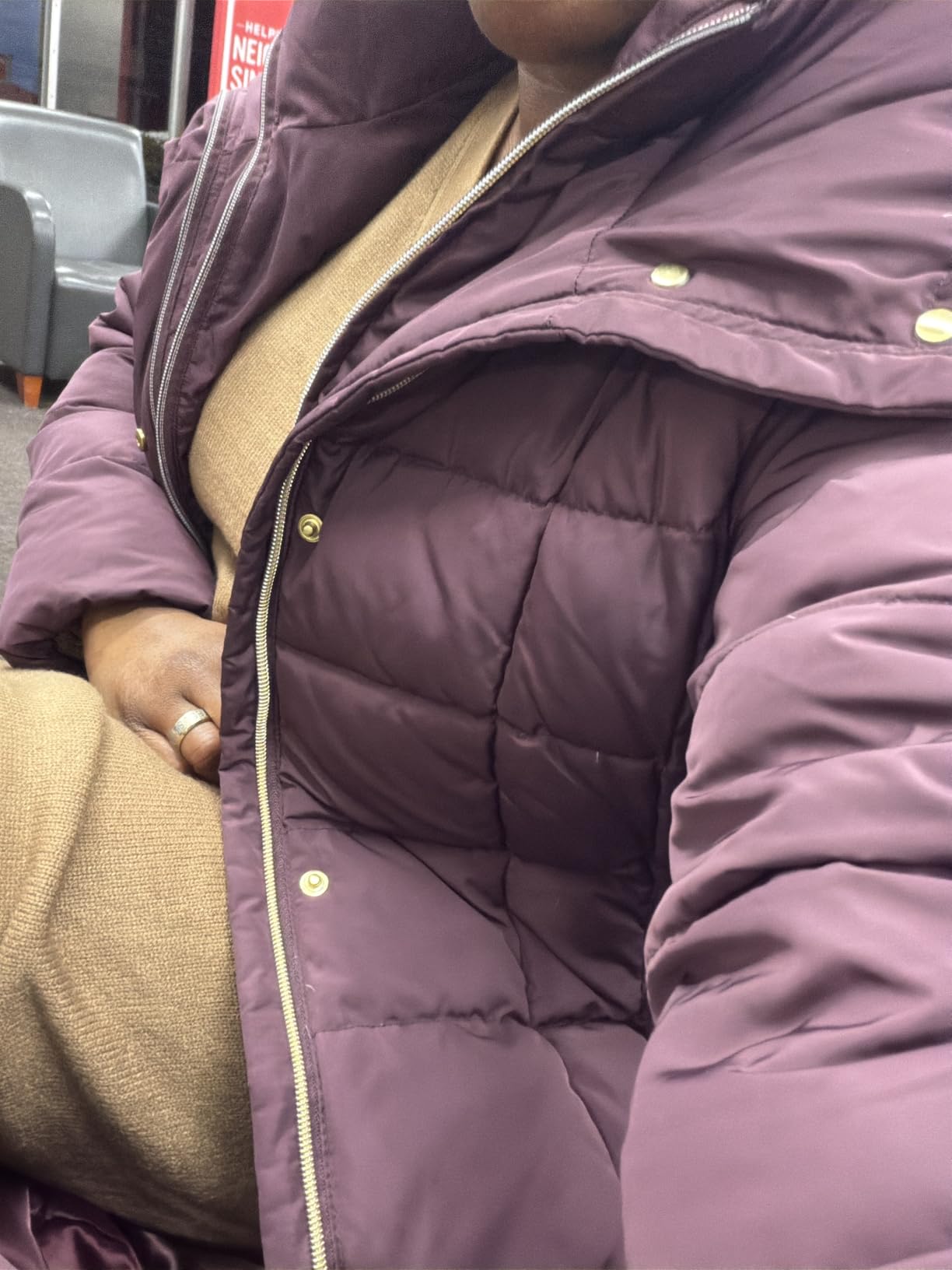 Women's Long Quilted Puffer Coat Down Jacket customer photo 1