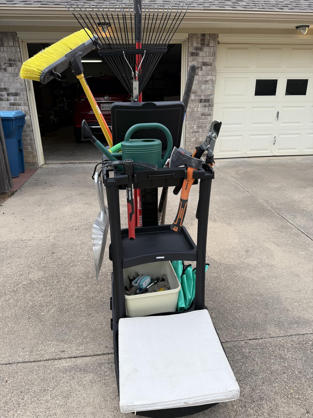 Commercial Housekeeping cart Janitorial cart with Cover and Vinyl Bag, L 52