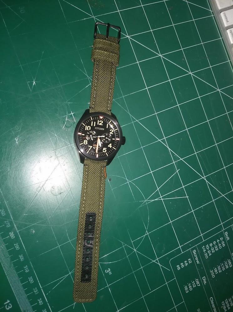 Citizen Men's Eco-Drive Weekender Garrison Field Watch, Stainless Steel with Olive Green Nylon Strap, Black Dial (BU2055-16E) customer photo 2