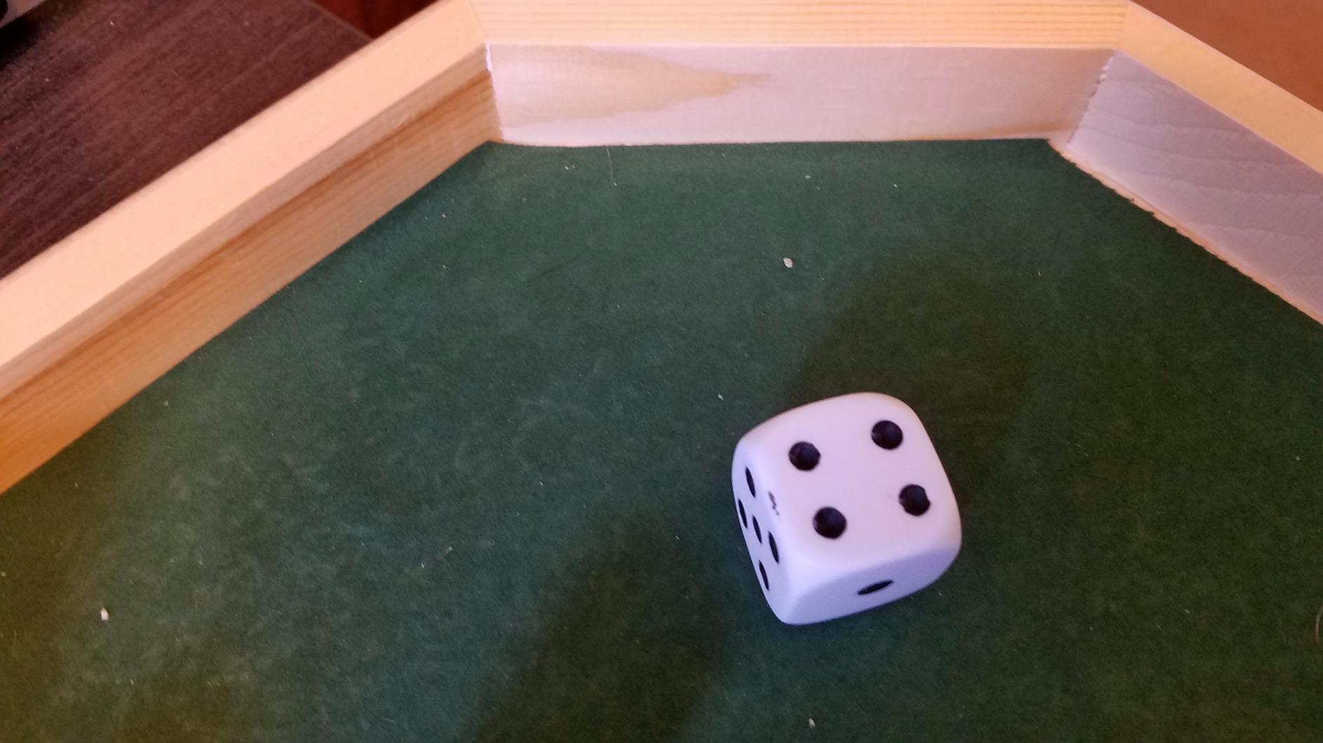 Heavy Duty 12 Inch Octagonal Wooden Dice Tray with Felt Lined Rolling Surface customer photo 1