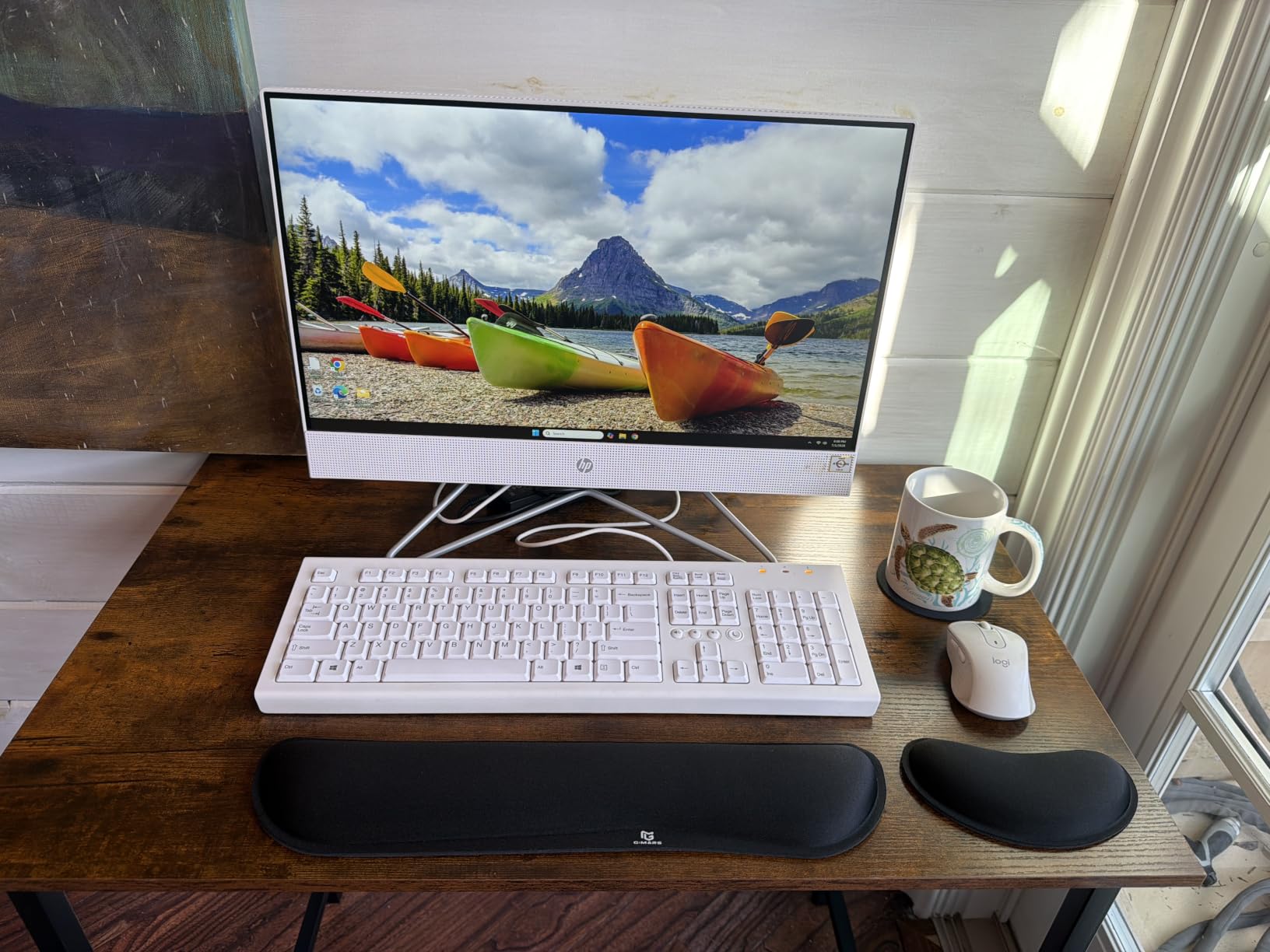Gimars Upgrade Enlarge Silky and Superfine Fabric Gel Memory Foam Keyboard Wrist Rest Set, Ergonomic Keyboard Mouse Wrist Support for Typing Pain Relief, Comfort for Office, Gaming, Computer, Black customer photo 2