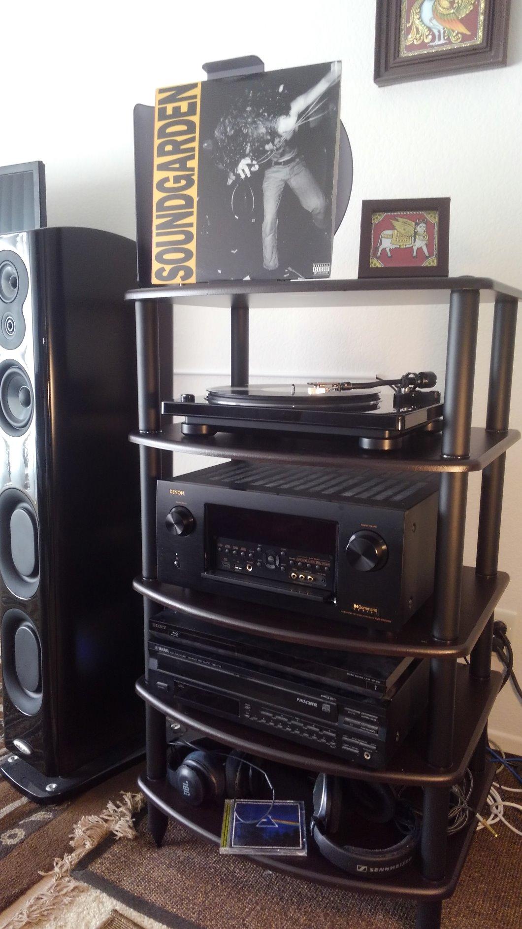 Pangea Audio Vulcan Four Shelf Audio Rack, Media Stand, and Components Cabinet 4 Shelf Espresso customer photo 1