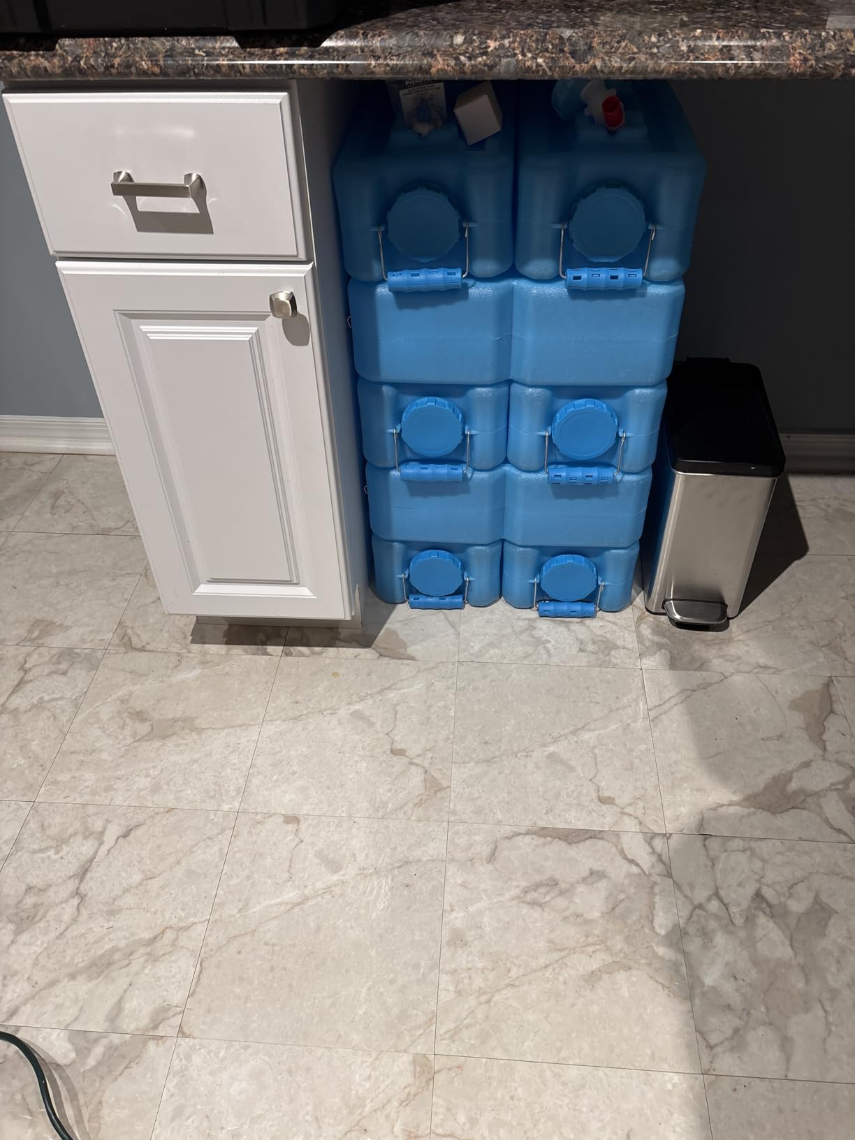 WaterBrick International WaterBrick Water Storage Containers for Emergency Water Storage | 6-Pack of Stackable 3.5 Gallon Water Container Bricks | Food-Grade HDPE Plastic | BPA-Free | STD Blue customer photo 1