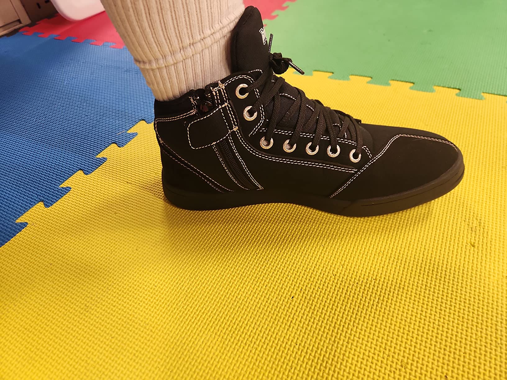 IRON JIA'S Motorcycle Shoes for Men & Women, CE Certified Riding Boots Grey | Breathable, Anti-Slip Sole, Ankle Protection, Shift Pad, Side Zipper, EN 13634:2017 Rated 1-2-2-1 customer photo 2