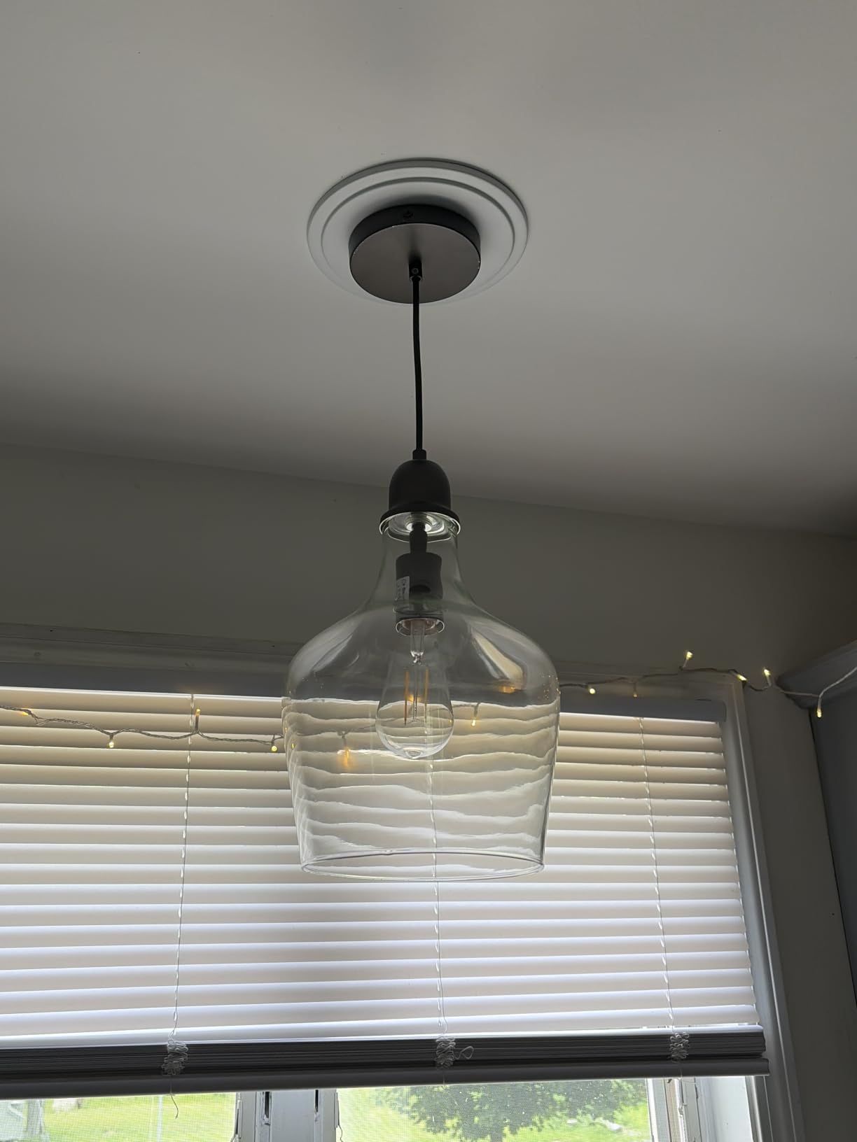 INK+IVY Auburn Pendant Lighting for Dining Room, Industrial Kitchen Lights, Hand-blown Glass Bell Shaped Pendant Light for Kitchen Island, Foyer, Bedroom, 9