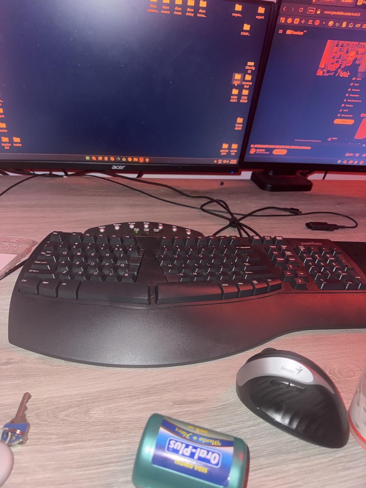 Perixx PERIBOARD-512B Wired Ergonomic Keyboard - Split Keyboard, Wrist Rest, Natural Typing - Wired USB Connectivity - US English - Black customer photo 2
