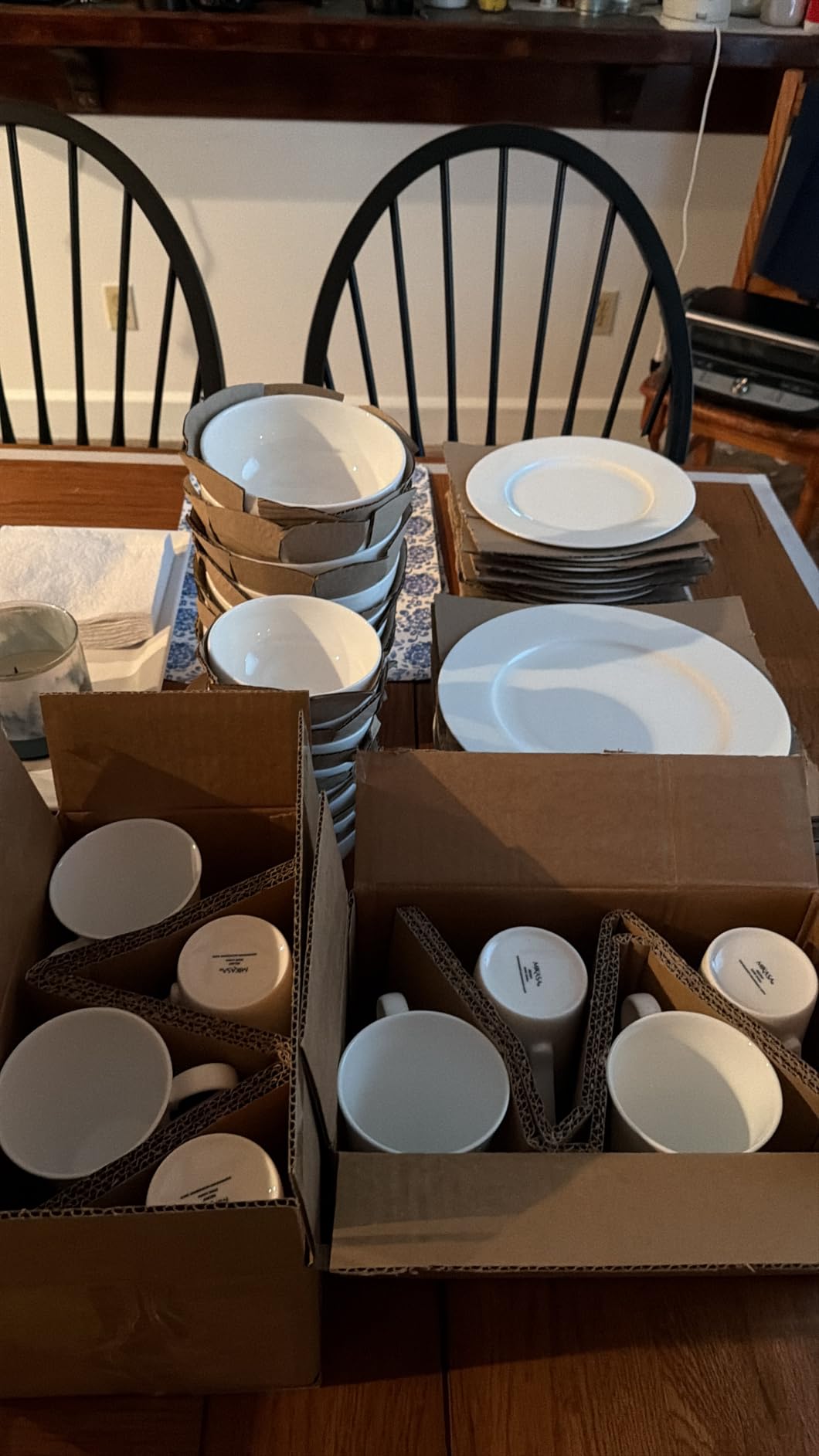 Mikasa Trellis 16-Piece Bone China Dinnerware Set, White, Service for 8 customer photo 1