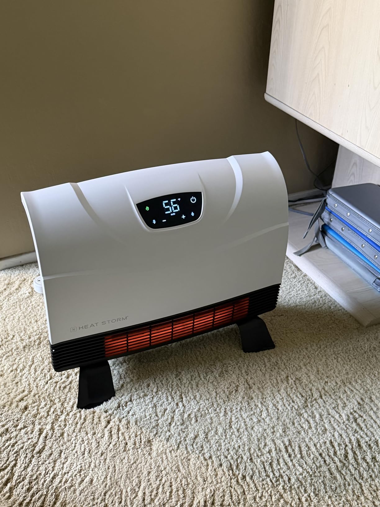 Heat Storm Phoenix Infrared Space Heater with Attachable Feet, Remote Control, Energy Efficient-750-1500 Watts, White Floor or Wall - HS-1500-PHX customer photo 2