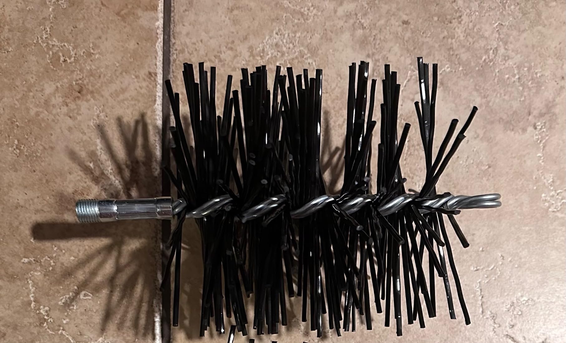 Midwest Hearth Poly Chimney Cleaning Brush, Round Polypropylene Bristles, Galvanized Steel Stem, 1/4