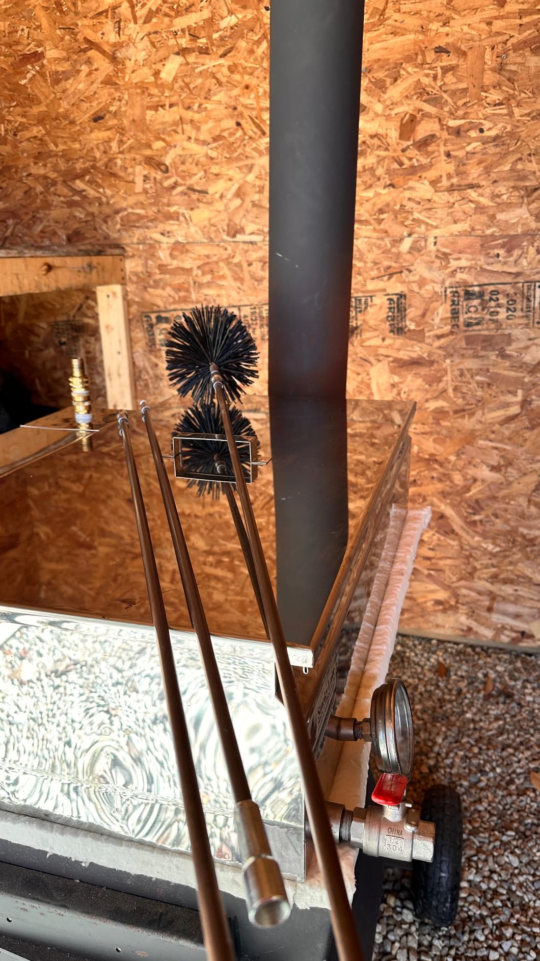 Midwest Hearth Poly Chimney Cleaning Brush, Round Polypropylene Bristles, Galvanized Steel Stem, 1/4