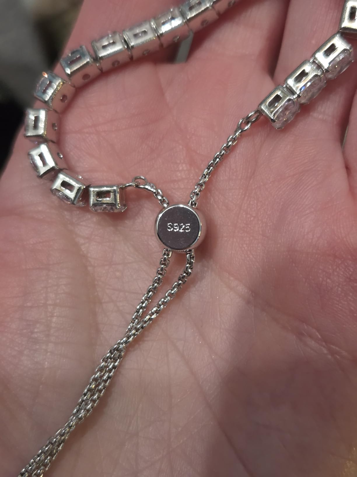 J.Fee Silver Bracelet, S925 Tennis Bracelet with Sparkling 5A Cubic Zirconia Silver Bracelets for Women Adjustable Bracelet for Women Bracelets Womens Bracelet Women Gifts for Women Mom customer photo 1
