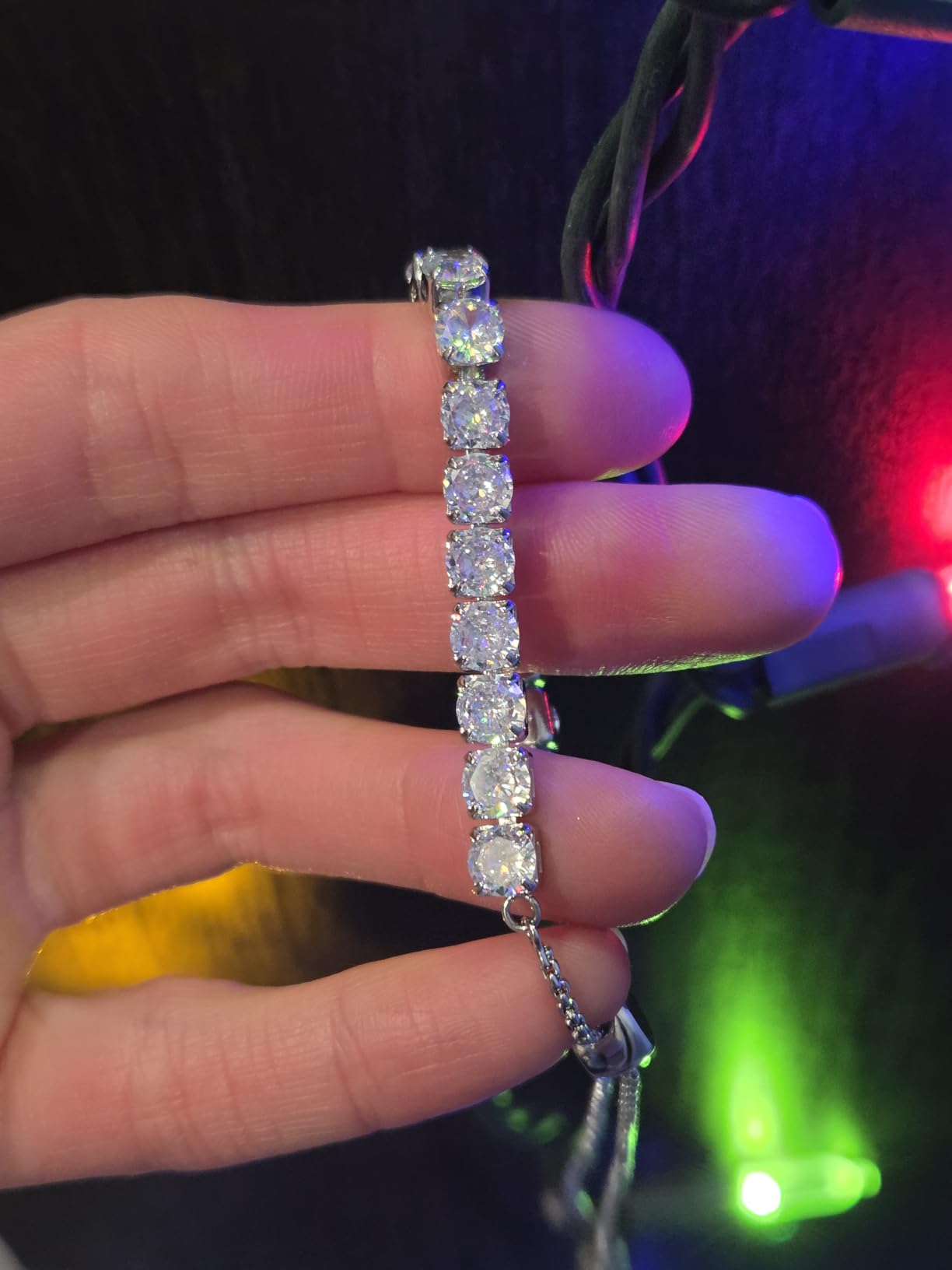 J.Fee Silver Bracelet, S925 Tennis Bracelet with Sparkling 5A Cubic Zirconia Silver Bracelets for Women Adjustable Bracelet for Women Bracelets Womens Bracelet Women Gifts for Women Mom customer photo 2