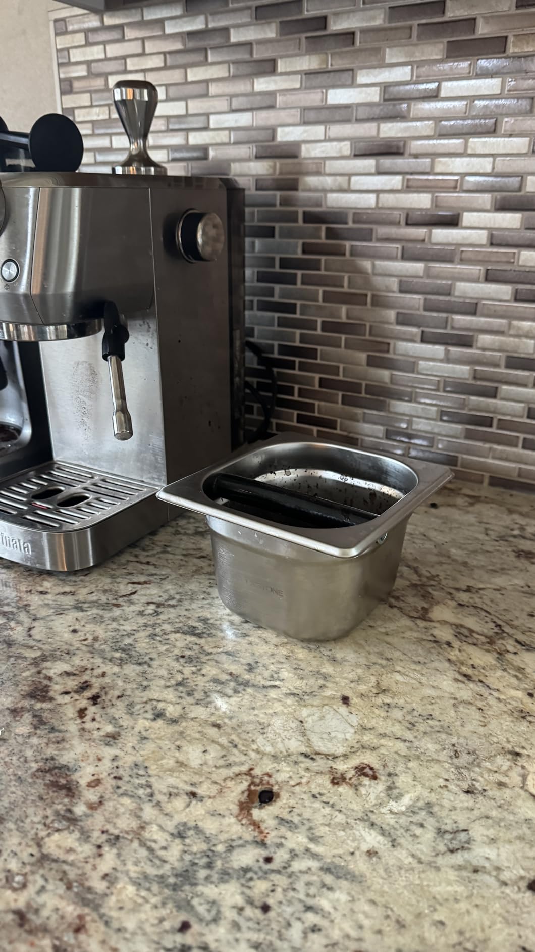 Coffee Knock Box Stainless Steel, Espresso Knock Box Stainless Steel, Knock Box for Espresso Coffee Grounds, Knock Box Small customer photo 1