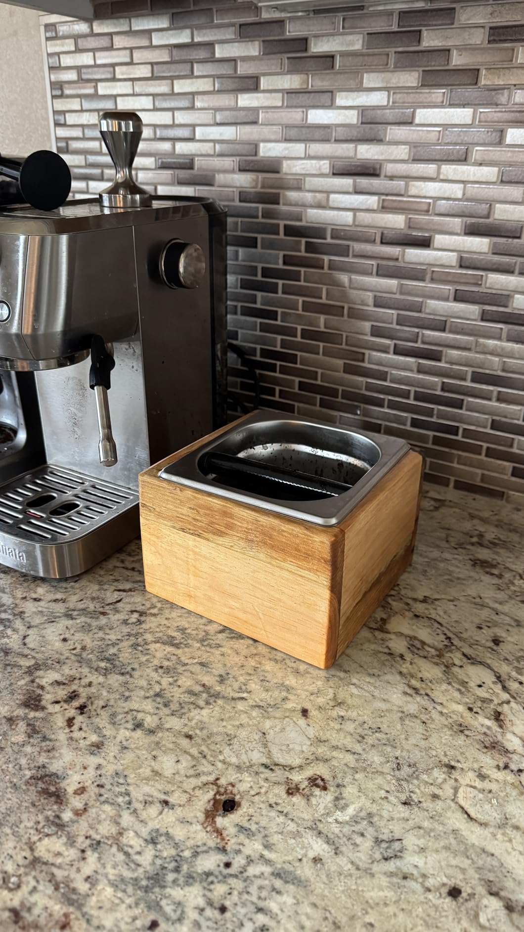 Coffee Knock Box Stainless Steel, Espresso Knock Box Stainless Steel, Knock Box for Espresso Coffee Grounds, Knock Box Small customer photo 2