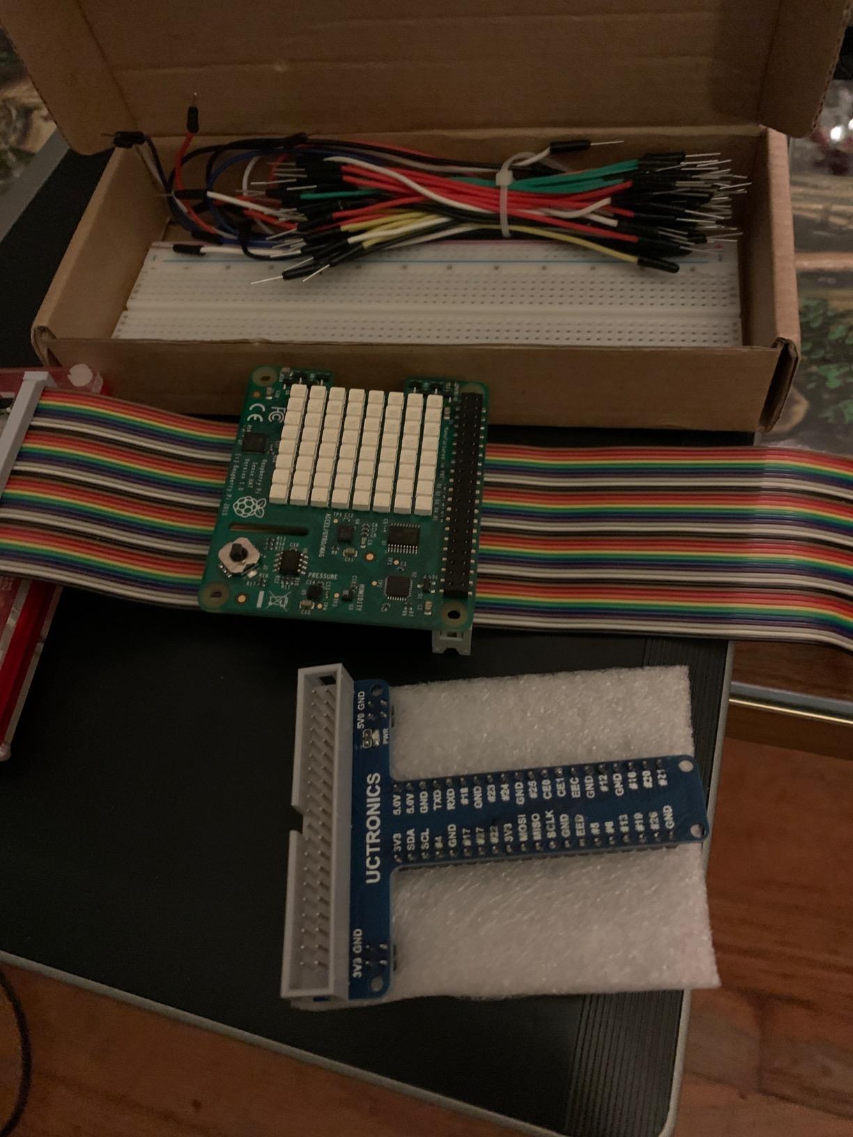 GPIO Breakout Kit for Raspberry Pi Pico - Assembled Pi T-Type Breakout + 830 Tie Points Solderless Breadboard + 40 Pin Male-Female-Male Rainbow Ribbon Cable + 65pcs Jump Wires customer photo 2