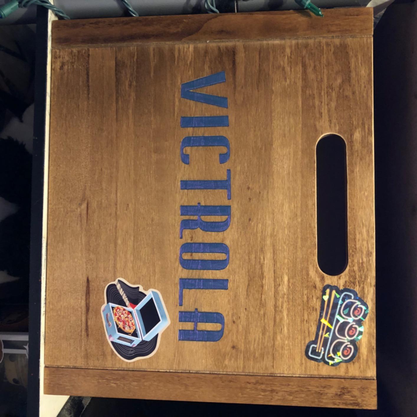 Victrola Wooden Record Crate - Tabletop Vinyl Album Holder, Holds Over 50 Records customer photo 2