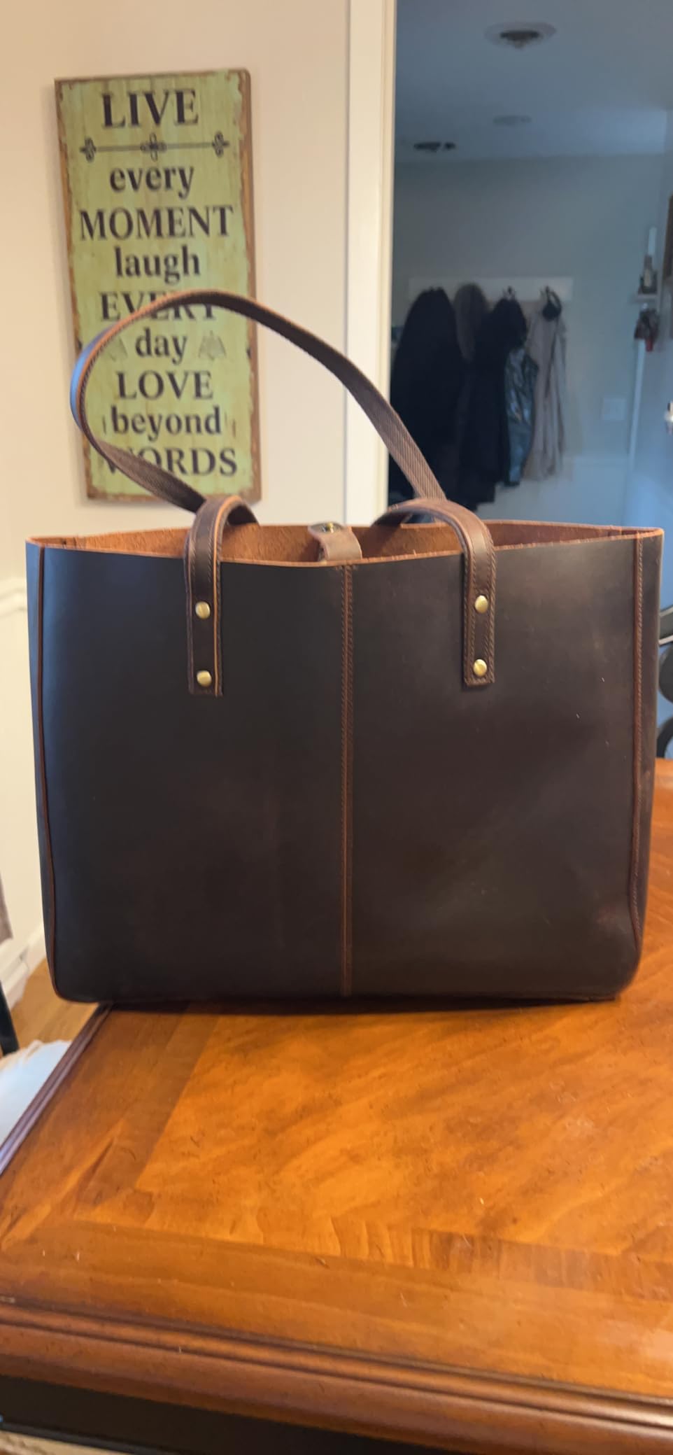 S-ZONE Genuine Leather Shoulder Tote Bag for Women Large Handbag Work Purse customer photo 1