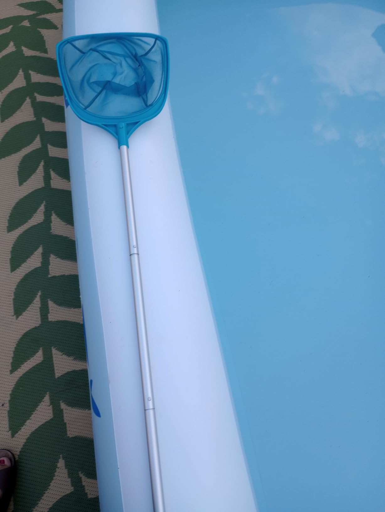 U.S. Pool Supply Swimming Pool 5 Foot Leaf Skimmer Net with 4 Aluminum Pole Sections - 6