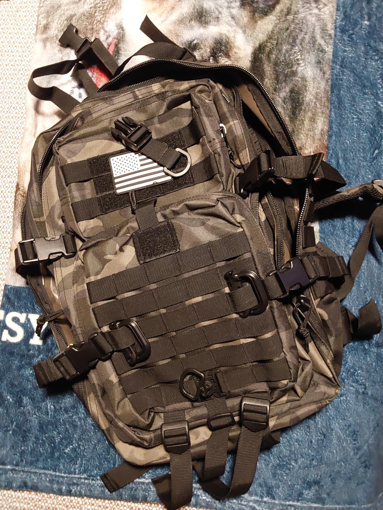 Hannibal Tactical MOLLE Assault Backpack Military Army Camping Rucksack 3-Day Pack with USA Flag Patch customer photo 2