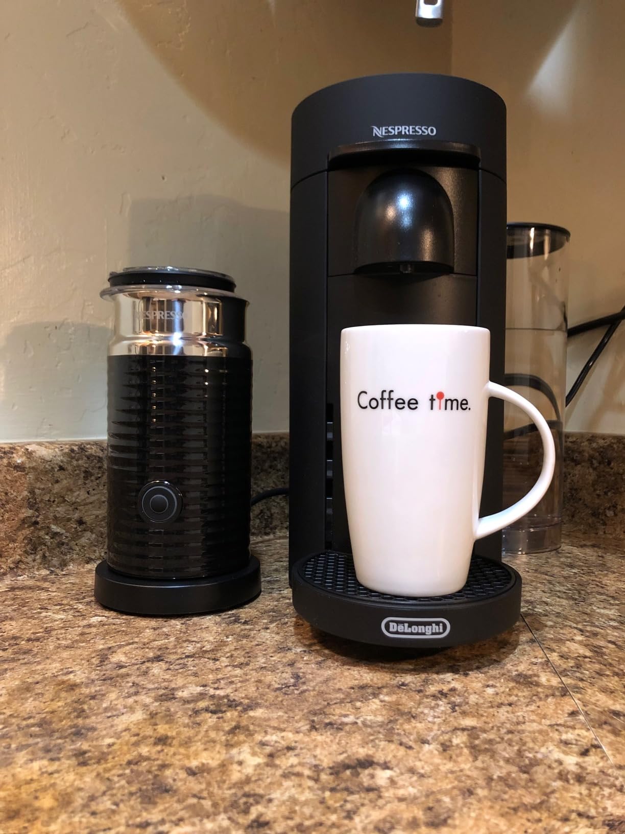 Nespresso Vertuo Plus Deluxe Coffee and Espresso Maker by De'Longhi, Matte Black with Aeroccino Milk Frother customer photo 1