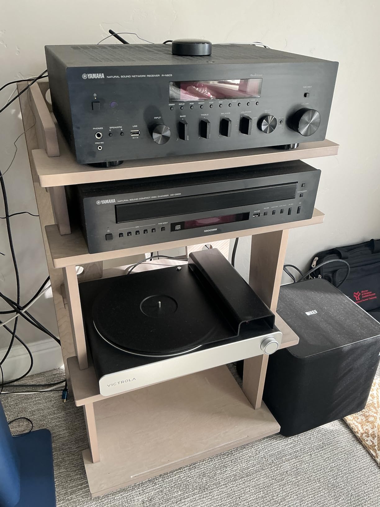 Crosley Furniture Soho Record Player Stand, Media Console with Vinyl Storage, Modern Home Organizer, Mahogany customer photo 1