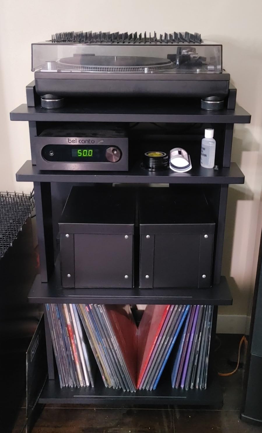 Crosley Furniture Soho Record Player Stand, Media Console with Vinyl Storage, Modern Home Organizer, Mahogany customer photo 2